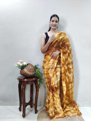 JATADHAR FAB Color Block Ready to Wear Silk Blend Saree(Yellow)