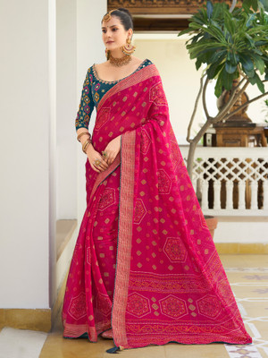 Sareemall Embellished Bollywood Chiffon Saree(Pink)
