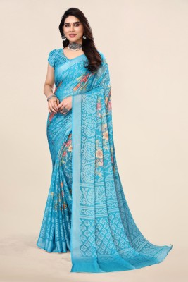 Divastri Woven Bollywood Chiffon, Brasso Saree(Light Blue)