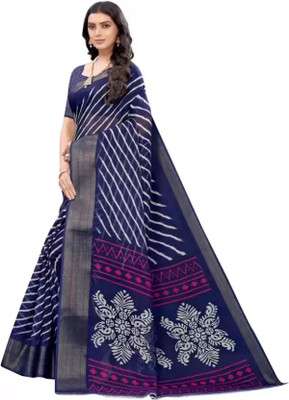 siddharth textiles Applique Gadwal Cotton Blend Saree(Dark Blue)