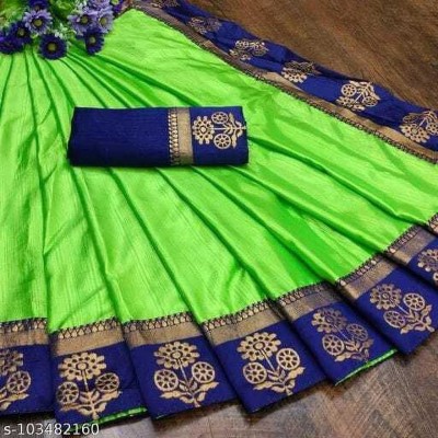 suhagiya brothers Woven Daily Wear Pure Silk Saree(Green)