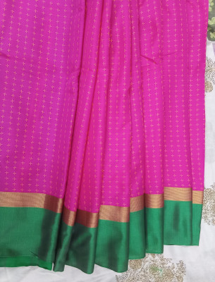 NO BRND Woven, Self Design Arani Pattu Silk Blend, Pure Silk Saree(Pink)