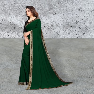 Shreesai Embroidered Bollywood Net Saree(Green)