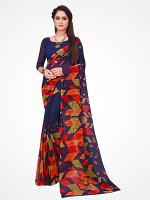 Suali Printed Daily Wear Georgette Saree(Blue)
