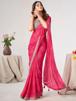 Sareemall Embellished Bollywood Georgette Saree(Pink)