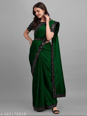 Ghata Store Self Design Daily Wear Georgette Saree(Green)
