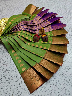 NENDRA Woven, Self Design Kanjivaram Pure Silk Saree(Multicolor)