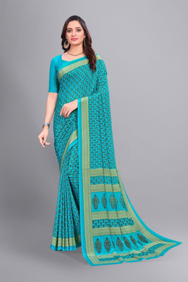 Vimla Printed Daily Wear Crepe Saree(Light Blue)