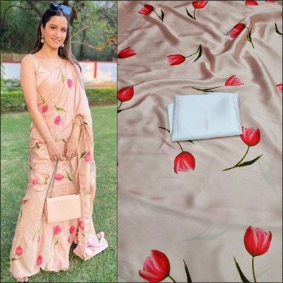 Arpita Fashion Digital Print Bollywood Crepe Saree(Multicolor)
