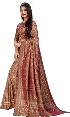 Vimla Printed Bollywood Art Silk Saree(Brown)