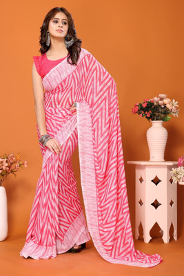 YASHIKA Printed Bollywood Georgette Saree(Pink)