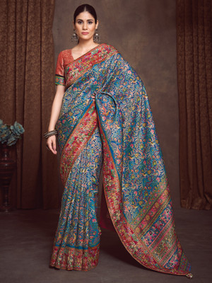 Sareemall Woven Banarasi Viscose Rayon Saree(Blue)