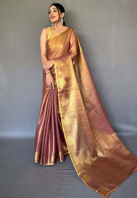 FASHION STROM Woven Bollywood Cotton Silk Saree(Pack of 2, Brown)