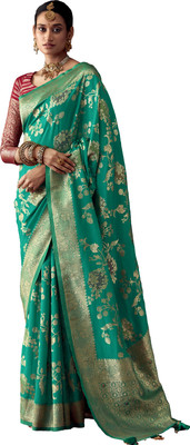 Rukmini by Rajendra Dyed Bollywood Polyester Saree(Green)