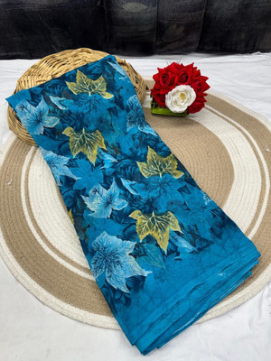 HouseOfCommon Ombre Bollywood Georgette Saree(Dark Blue)