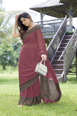 MIRCHI FASHION Printed, Polka Print Daily Wear Chiffon, Georgette Saree(Pink, Grey)