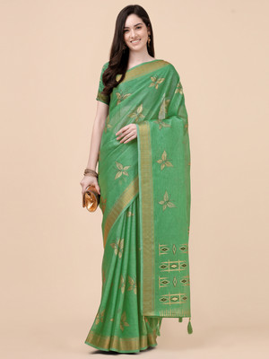 RekhaManiyar Printed, Solid/Plain Bollywood Tussar Silk Saree(Light Green)