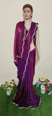 BRIJSHREYA FASHOIN Embellished Bollywood Pure Silk Saree(Pink)