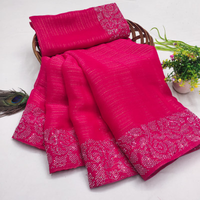 SOJITRA IMPEX Embellished Bollywood Georgette Saree(Red)