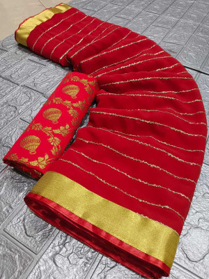 Sareez House Self Design Bollywood Georgette Saree(Maroon)