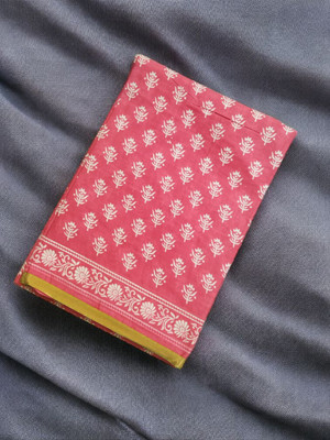 indrikacreation Blocked Printed, Floral Print, Printed, Self Design Daily Wear Chanderi Saree(Pink)