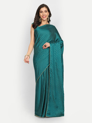 lts label tripti saxena Self Design Banarasi Silk Blend Saree(Dark Green)