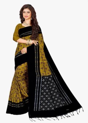 ADDRIKA SAREE GHOR Printed Tant Pure Cotton Saree(Black)