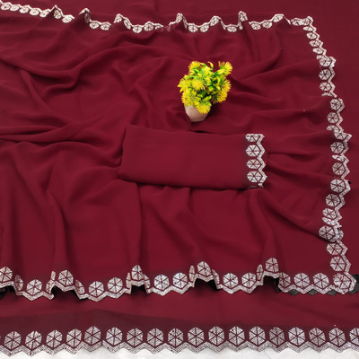 Shrilaxmisari Embellished Bollywood Georgette Saree(Pack of 2, Maroon)