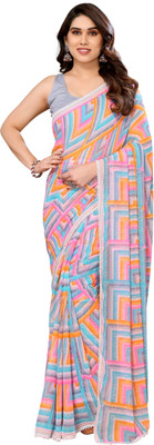 SHREE SOMANATH JARI Printed Bollywood Georgette Saree(Multicolor)