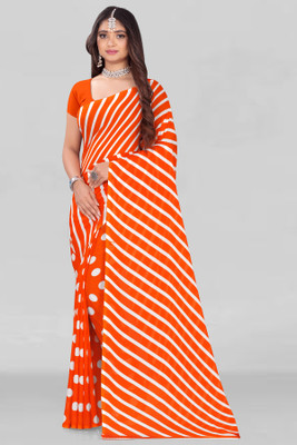 Leelavati Printed Daily Wear Georgette Saree(Orange)