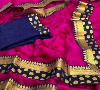 Aika Temple Border Banarasi Art Silk Saree(Pink)