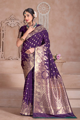 Yogik Creation Printed Banarasi Art Silk Saree(Magenta)