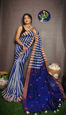 SAYAN CREATION Self Design Handloom Pure Cotton Saree(Multicolor)