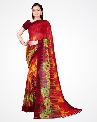 Saadhvi Printed Daily Wear Georgette Saree(Multicolor)