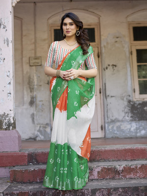Soor Panchi Printed Handloom Cotton Linen Saree(Multicolor)