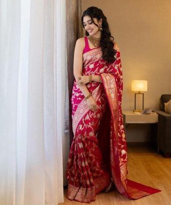 BALAR CREATION Printed Banarasi Art Silk Saree(Maroon)