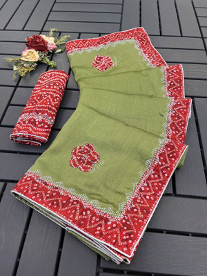 MIYANIFAB Solid/Plain Bollywood Silk Blend Saree(Light Green)