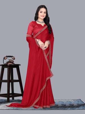 Ashiya Fab Embellished Bollywood Georgette Saree(Red)