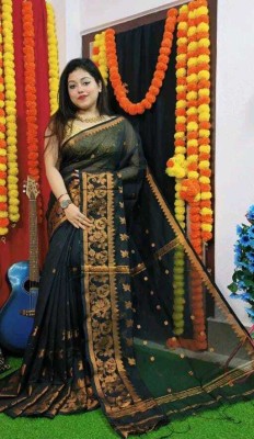 Maatarasaree Self Design Bollywood Cotton Silk Saree(Black)