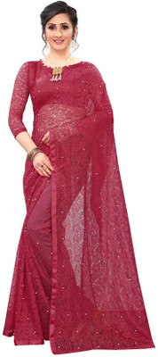 Suali Embellished Bollywood Net Saree(Maroon)