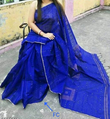 Balika bodhu Self Design Handloom Cotton Silk Saree(Multicolor)