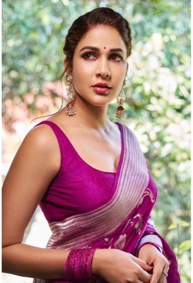 SHREE KSHETRAPAL CREATION Self Design Banarasi Pure Silk Saree(Pink)