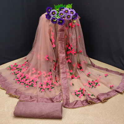 PATLANI STYLE Embroidered Bollywood Net Saree(Multicolor)