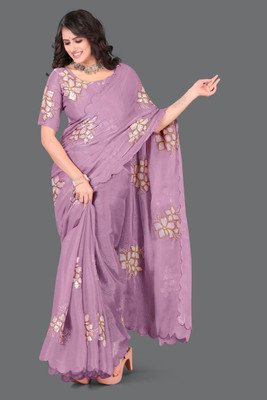 AVIRAT DESIGNER STUDIO Embroidered Bollywood Georgette Saree(Purple)