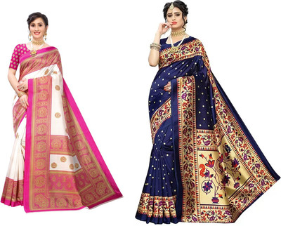 SVB Sarees Printed Bollywood Art Silk Saree(Multicolor)