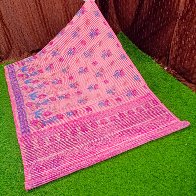 Spewim Woven Banarasi Cotton Silk Saree(Pink)