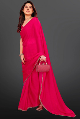 HouseOfCommon Solid/Plain Kanjivaram Art Silk, Pure Silk Saree(Pink)