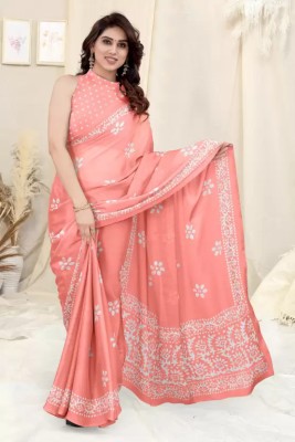 Pink She Printed Bollywood Chiffon Saree(Orange)