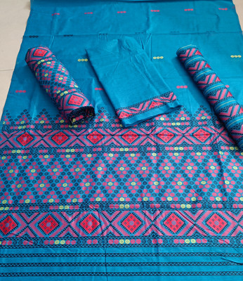 Sheden Lopez Creation Woven Mekhela Chador Cotton Silk Saree(Multicolor)