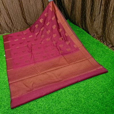 Spewim Woven Banarasi Cotton Silk Saree(Maroon)